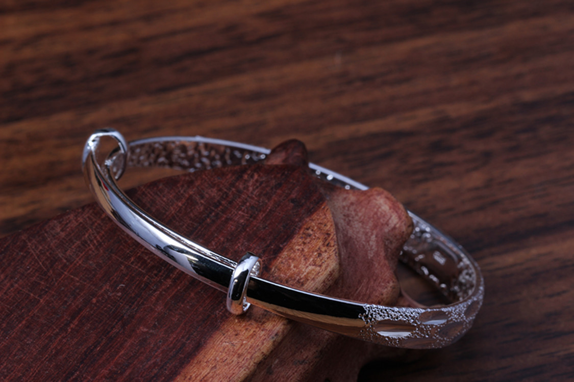 推拉活口车花 新满天星手镯 手环环保铜镀银镀银纯银手镯首饰批发