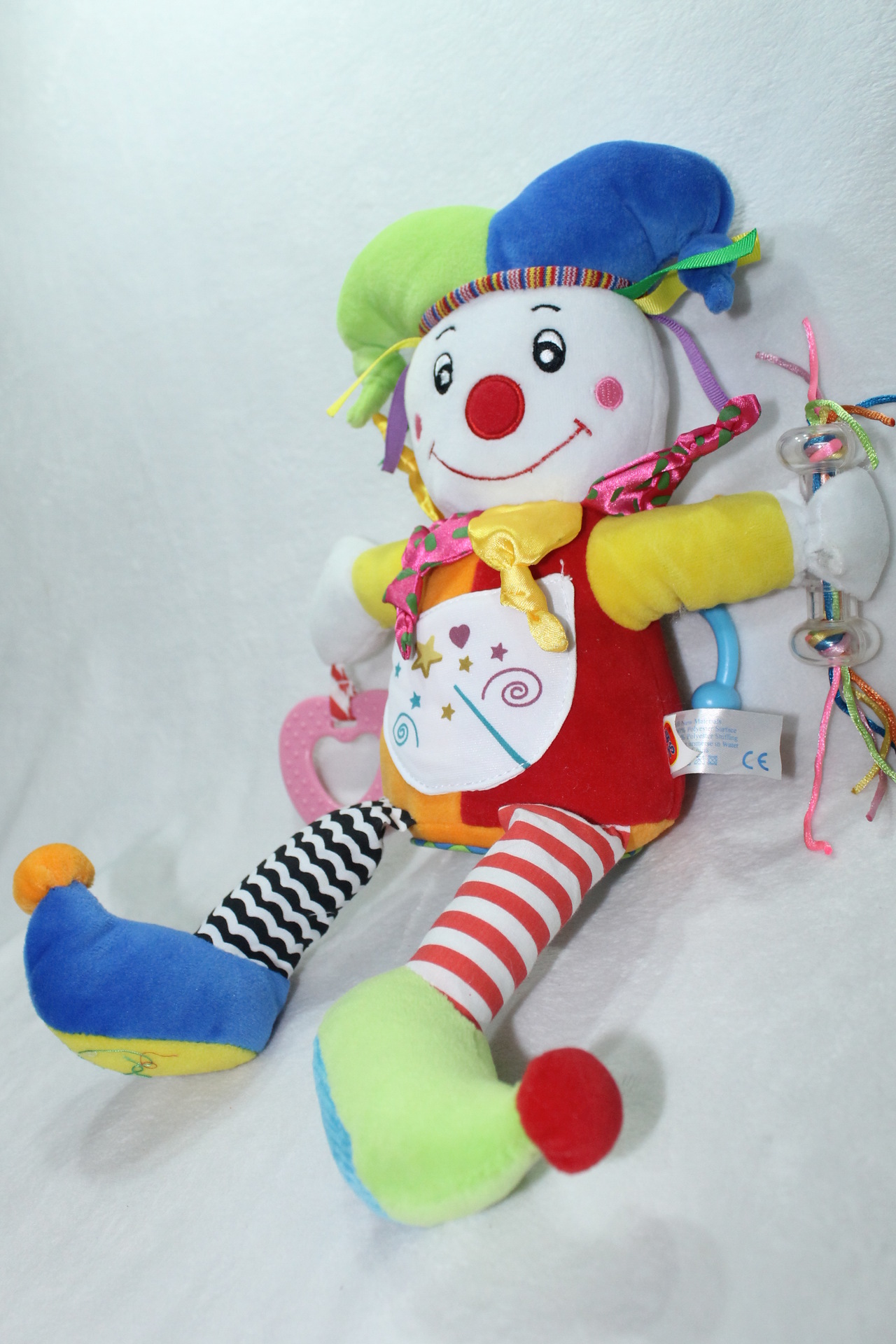 厂家直销外贸原单正版blba toys小丑玩偶婴儿喜欢毛绒拉震玩具