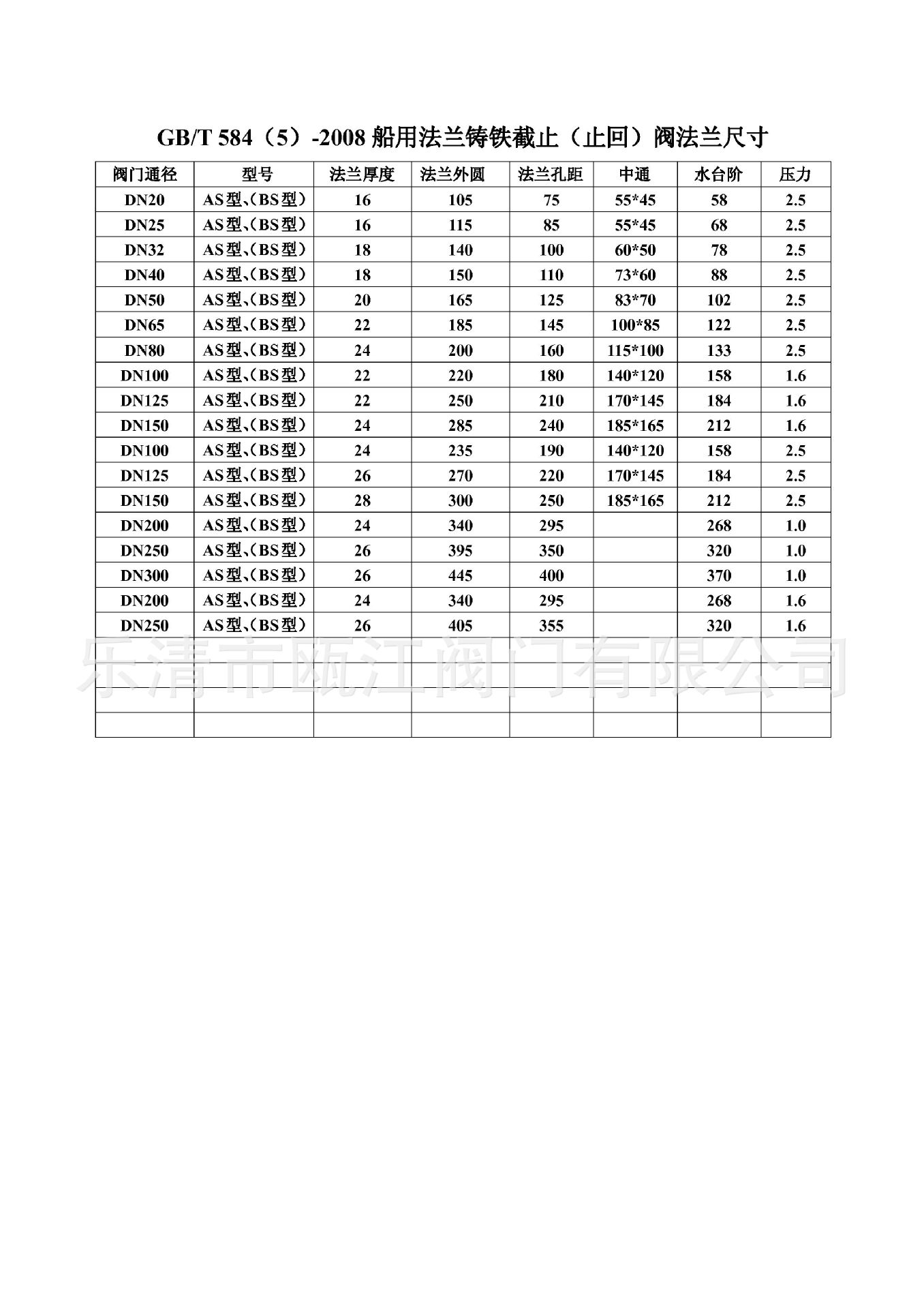 船用截止阀尺寸图片