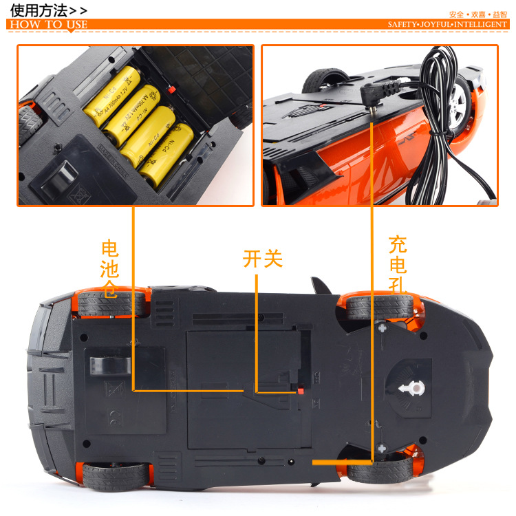 仁达 新款儿童玩具车 全方位遥控车 新款跑车模型 带灯光rd800364