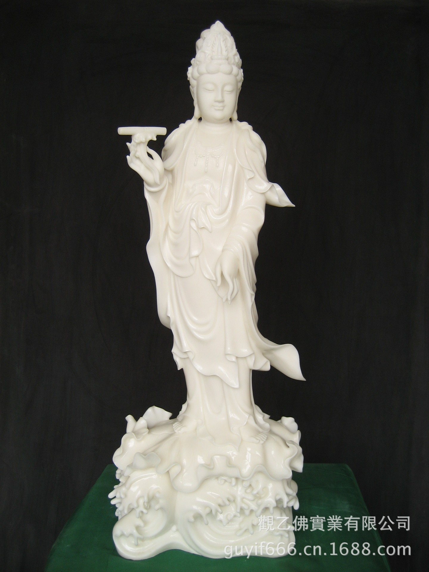 观音佛像 工艺品 一叶观世音 办公礼品摆件h80cm 汉白玉雕刻034