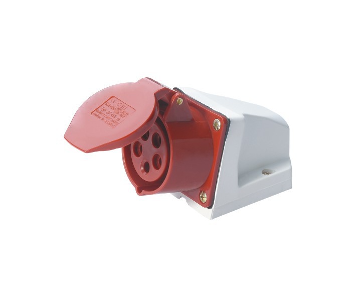 工业航空插防水插座32a 3p n e 5芯孔 公插母座