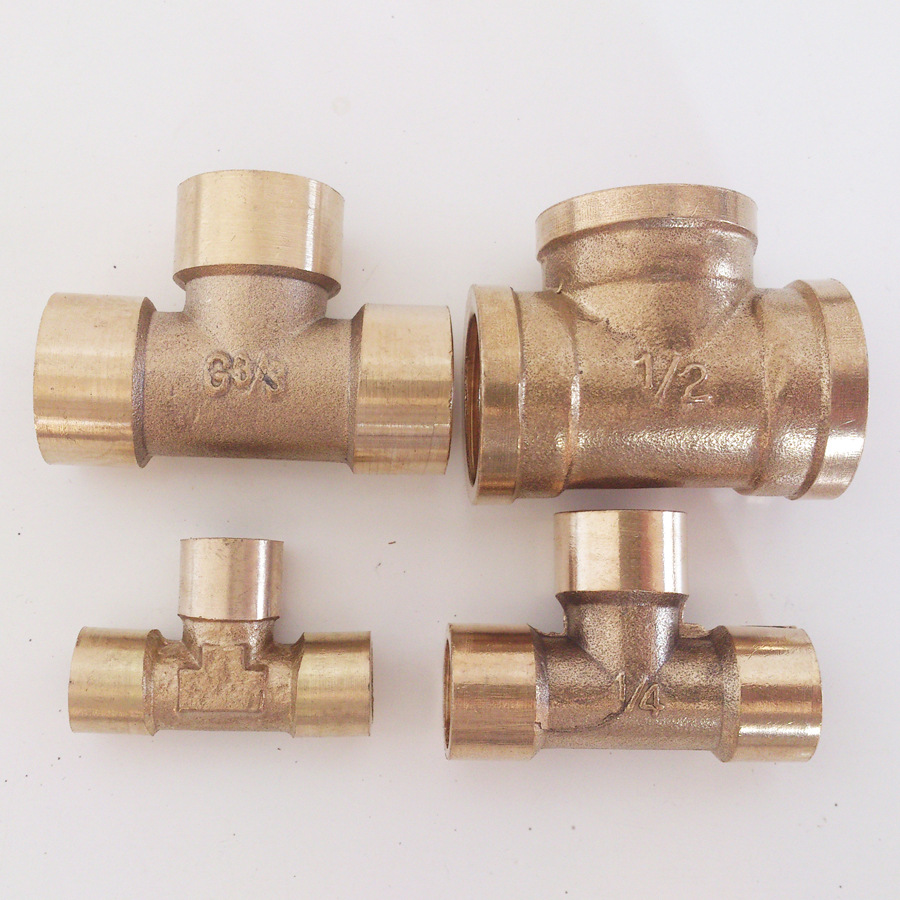 生产批发黄铜内螺纹三通接头142分dn8t型铜三通接头内丝