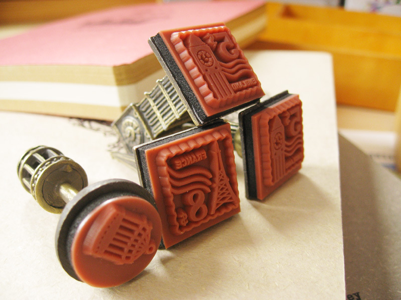 韩国文具礼品 蓝果 爱丽丝 环球旅行印章