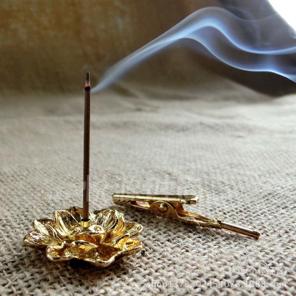 高档纯铜多层莲花座香夹 非铁香夹 多功能香插 纯铜香架