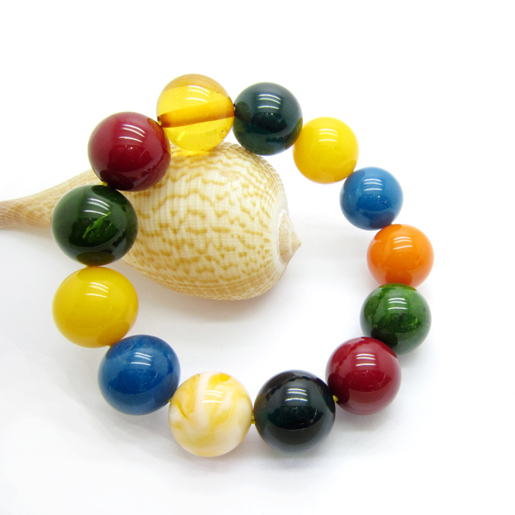 娅卡芙琥珀 个性时尚七彩琥珀手链 男女款精美琥珀手链