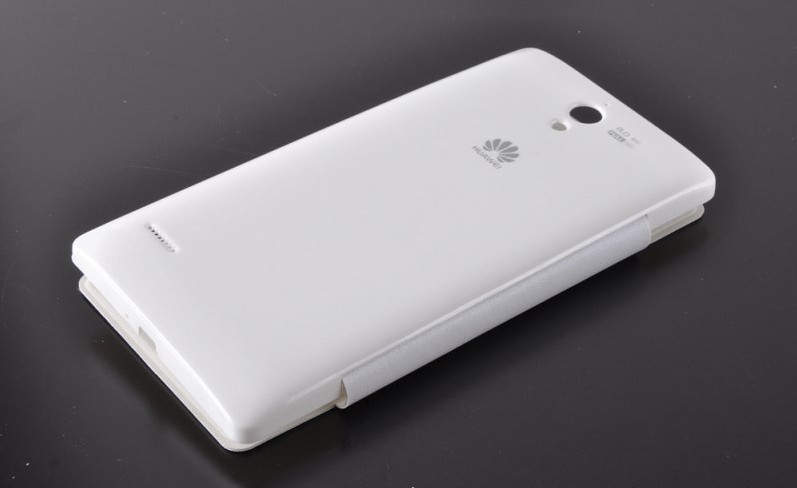 华为g700双开窗精仿手机皮套不用翻盖接电话可触摸智能皮套拆后盖