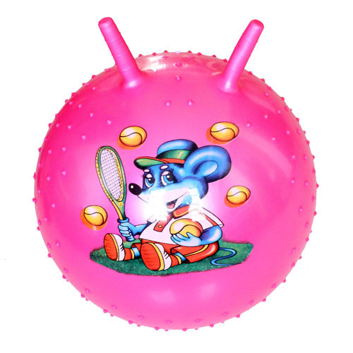 儿童玩具球 卡通图案pvc羊角球 42cm充气跳跳球 低价混批