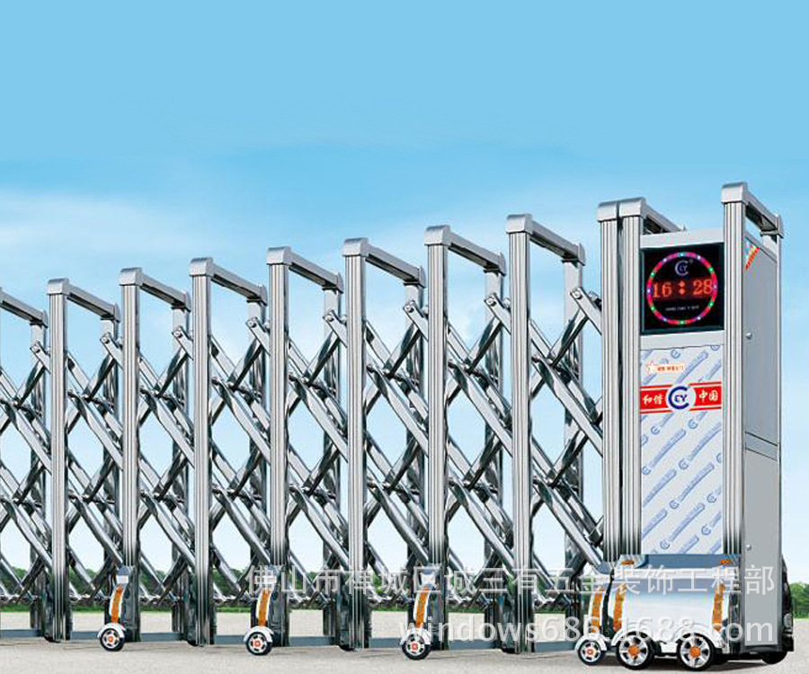 厂家专业定制 精抛不锈钢伸缩门鸿福门