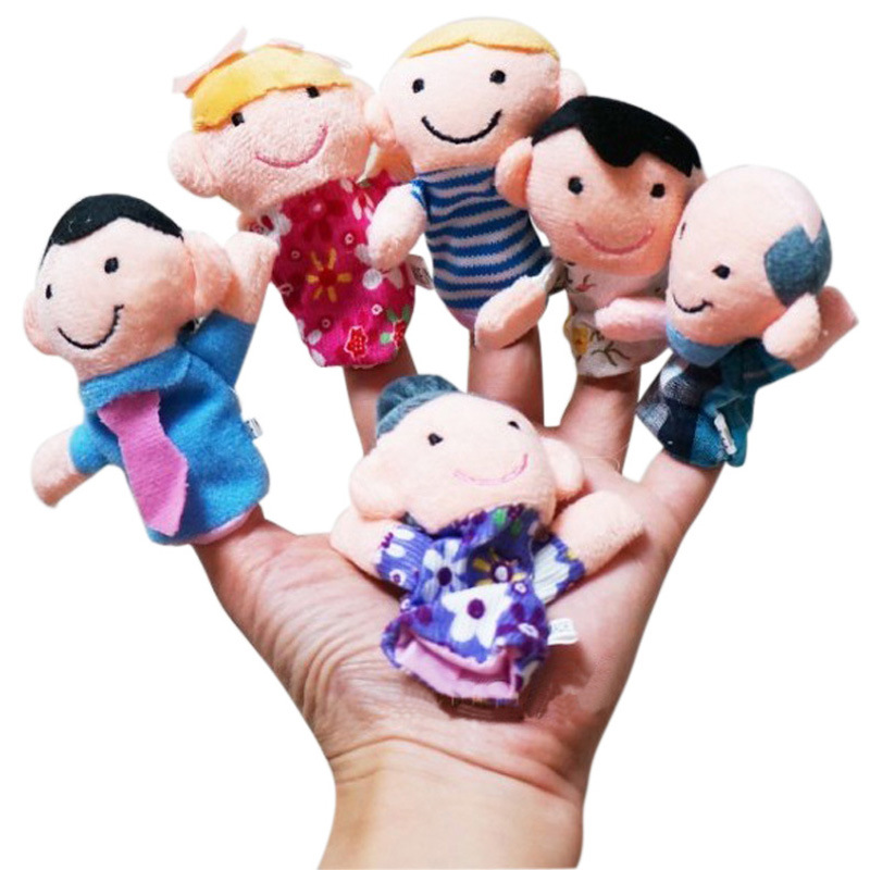 【6款一家人小指偶 双层带脚小人 卡通手指偶】价