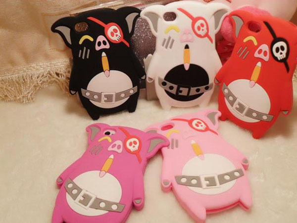 立体3d海盗猪 独眼猪iphone5硅胶套 手机保护壳