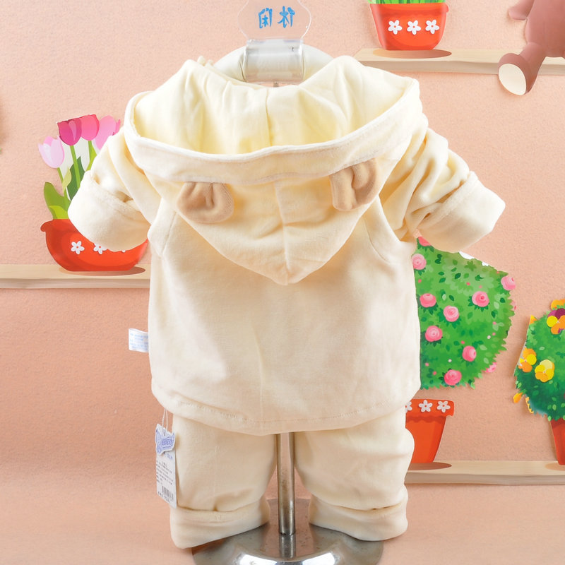 超级宝宝秀春装外出服 天鹅绒吉祥鸟连帽三件套 7086