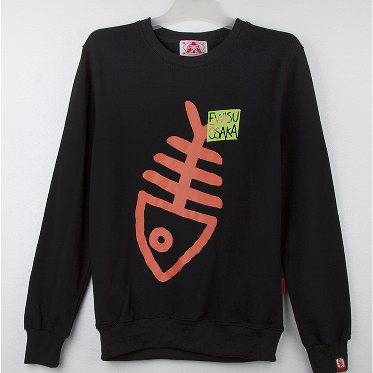 2013秋冬新款潮流陈冠希evisu福神鱼骨logo印花长袖t恤批发