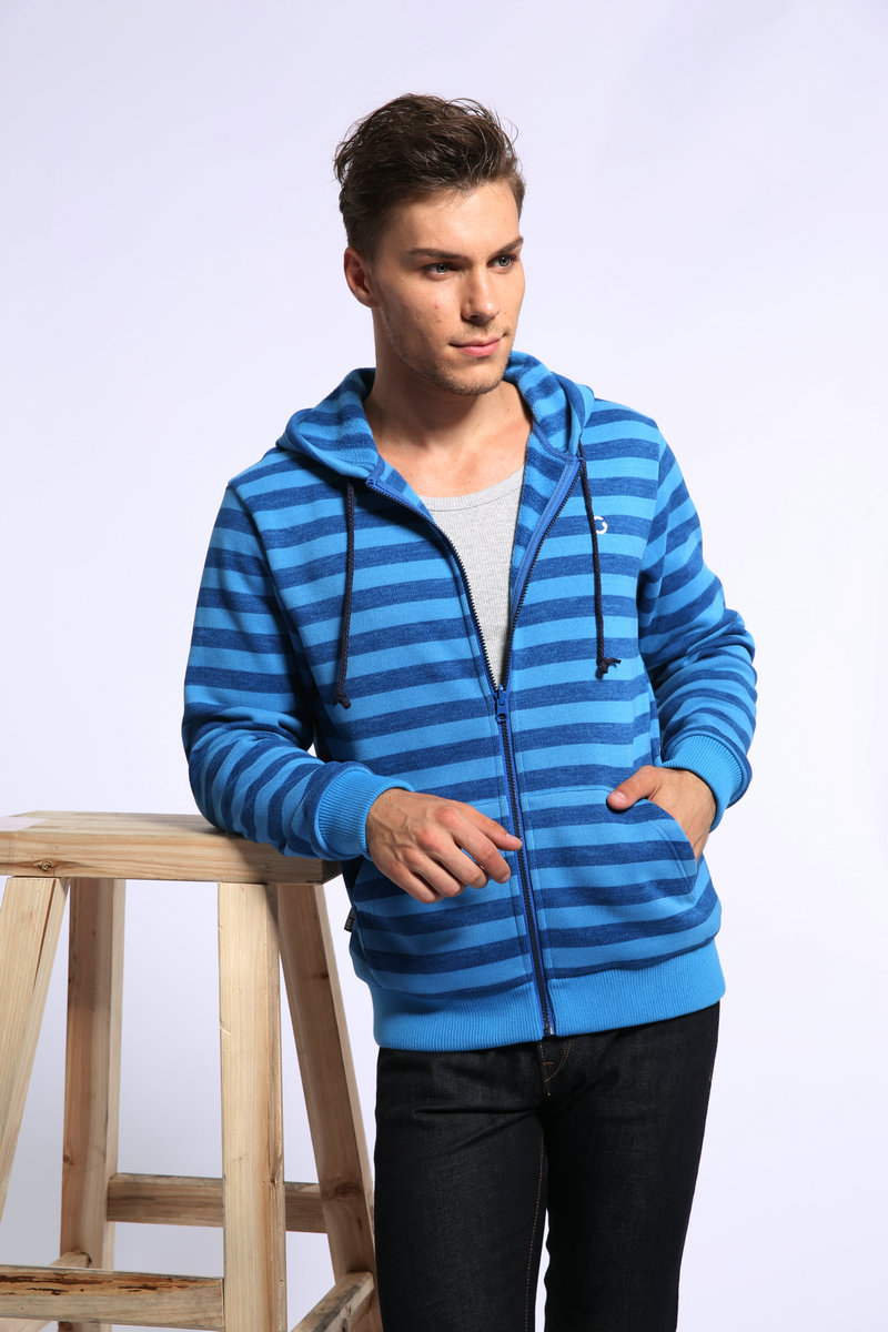 新款男士秋冬连体帽开衫卫衣 htwt13630