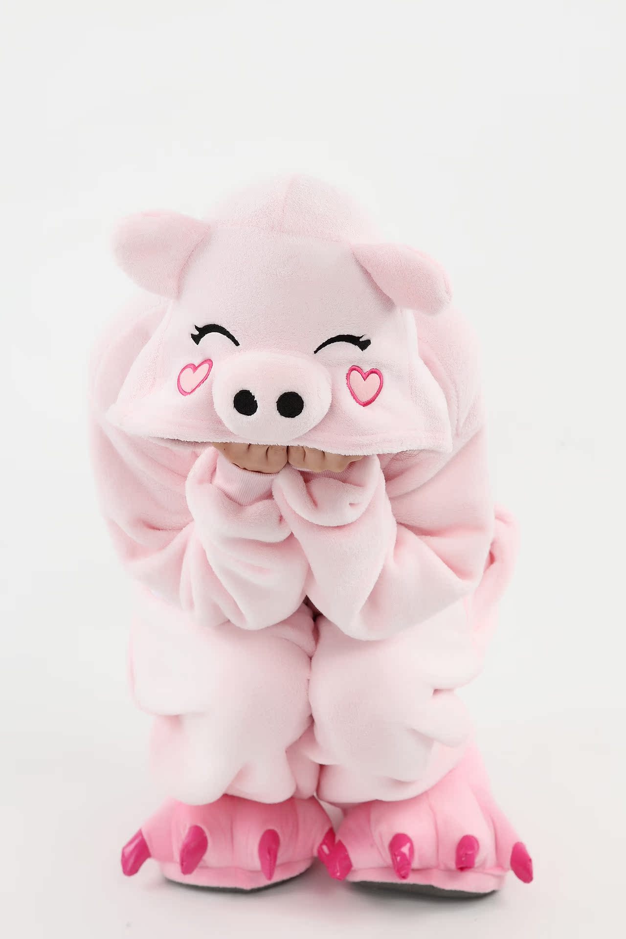 可爱连体粉色猪睡衣动物加厚珊瑚绒家居服直批发货代销加盟代理