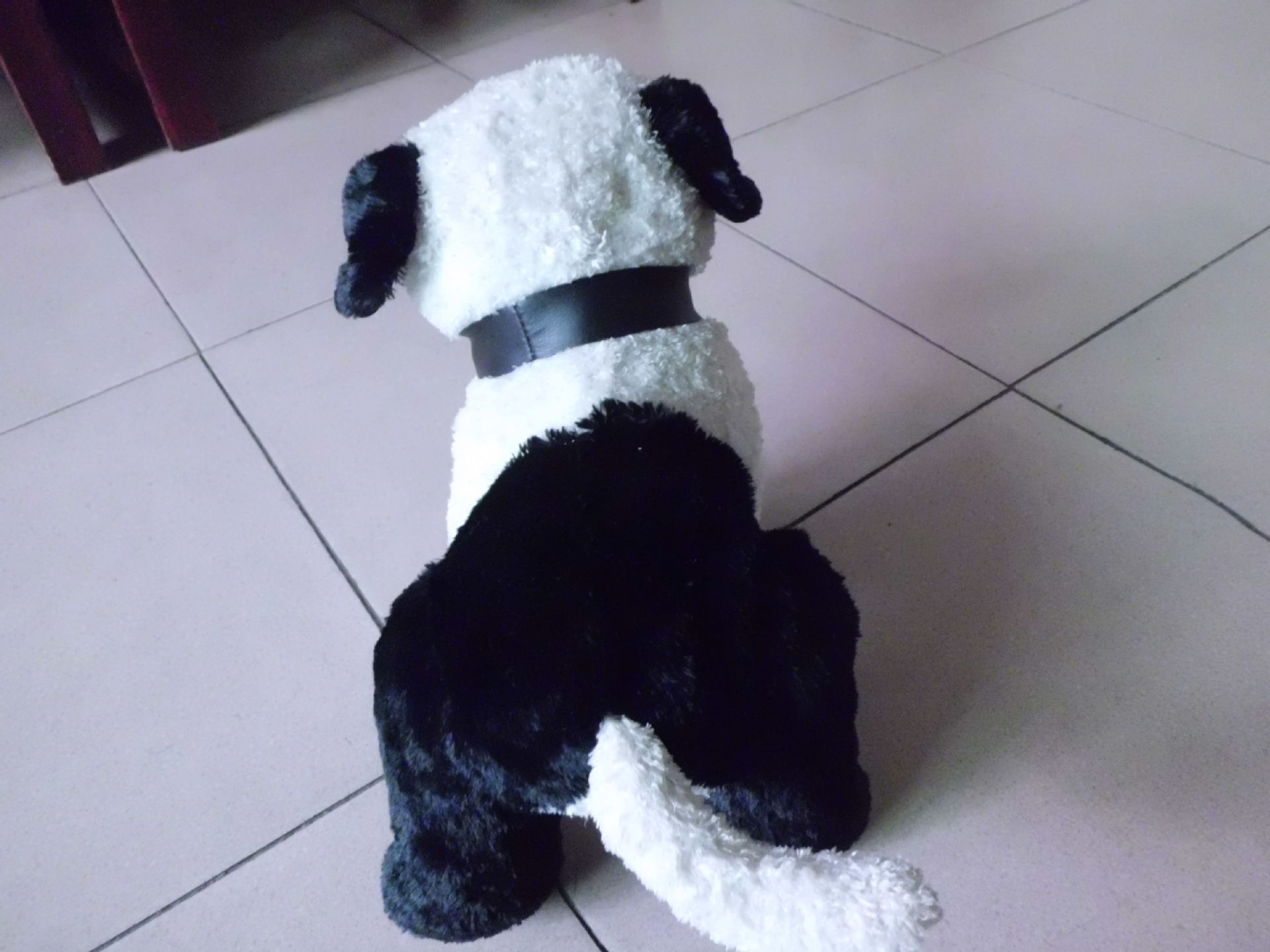 生产玩具加工厂批发黑白毛绒玩具宠物狗狗超可爱图片_6