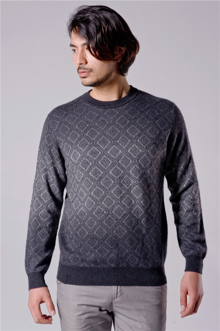 2013秋冬新款男装圆领羊绒羊毛衫时尚男士针织毛衣 休闲商务图片_6