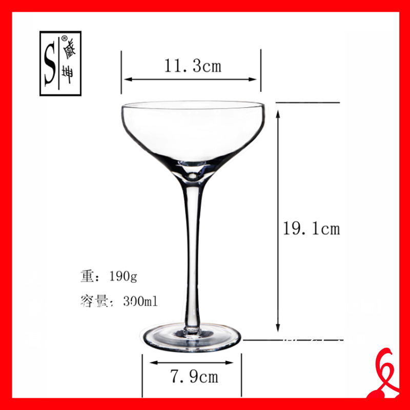 【厂家定制】人工吹制玛格丽特酒杯,鸡尾酒杯,甜酒杯