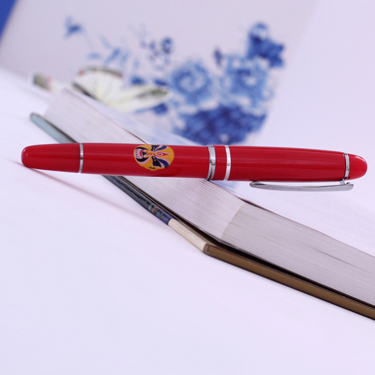 景德镇青花 烤漆笔 中国红 签字笔 商务礼品 大量批发 定制logo