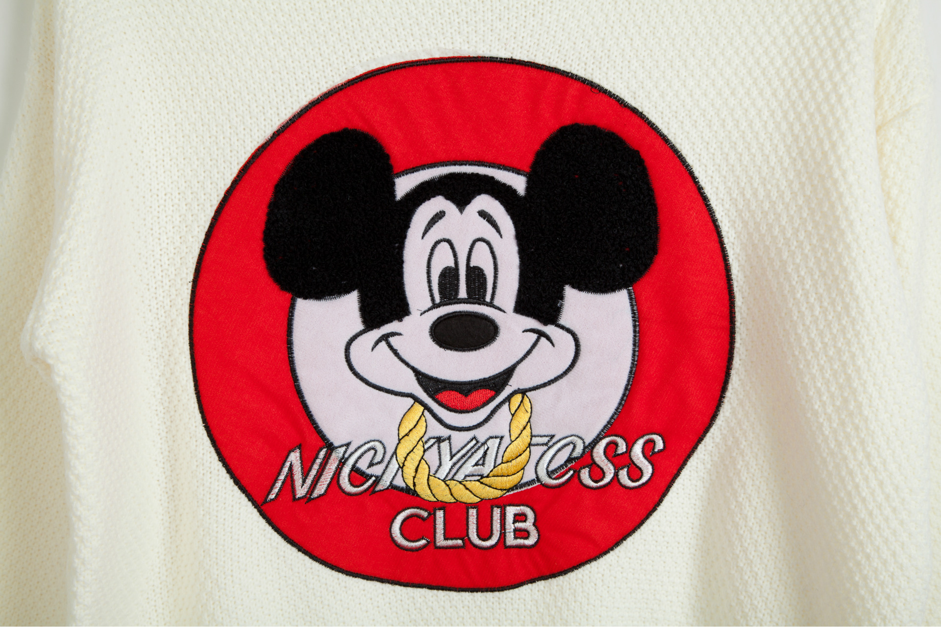 秋冬新款女圆领毛衣可爱卡通米奇图案针织衫百搭打底衫 针织毛衣