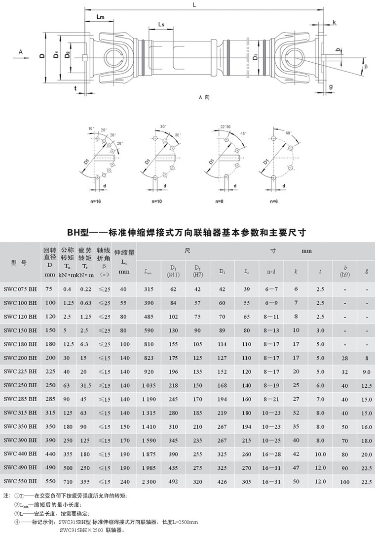 万向联轴器-swc120bh 非标定做万向节联轴器