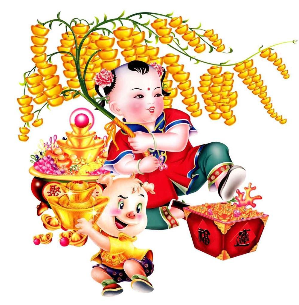 184办公装饰招财印刷墙画壁画挂画10招财童子 ps