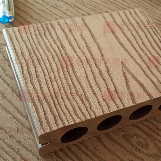 pp塑木木塑环保地板木纹圆孔地板户外地板