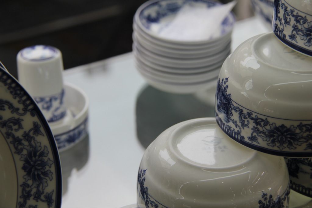 博山【品】50头青花骨瓷餐具 青花陶瓷餐具 礼品餐具 餐具套装