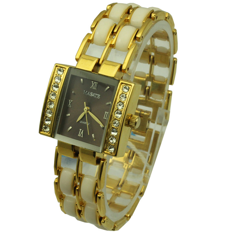 珍珠套装礼品时尚女士手表 方形创意热销时装手表 批发工艺手表