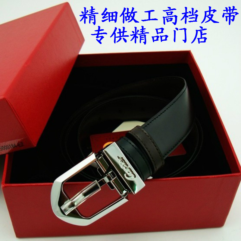 品牌皮带批发 卡地* 男士皮带真皮 箭形扣头腰带男士式高档皮带