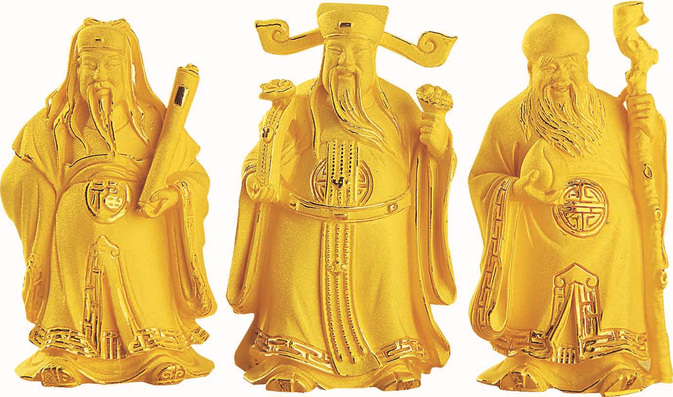 绒沙金福禄寿 厂家直销福禄寿 新款福禄寿 三星拱照福禄寿星