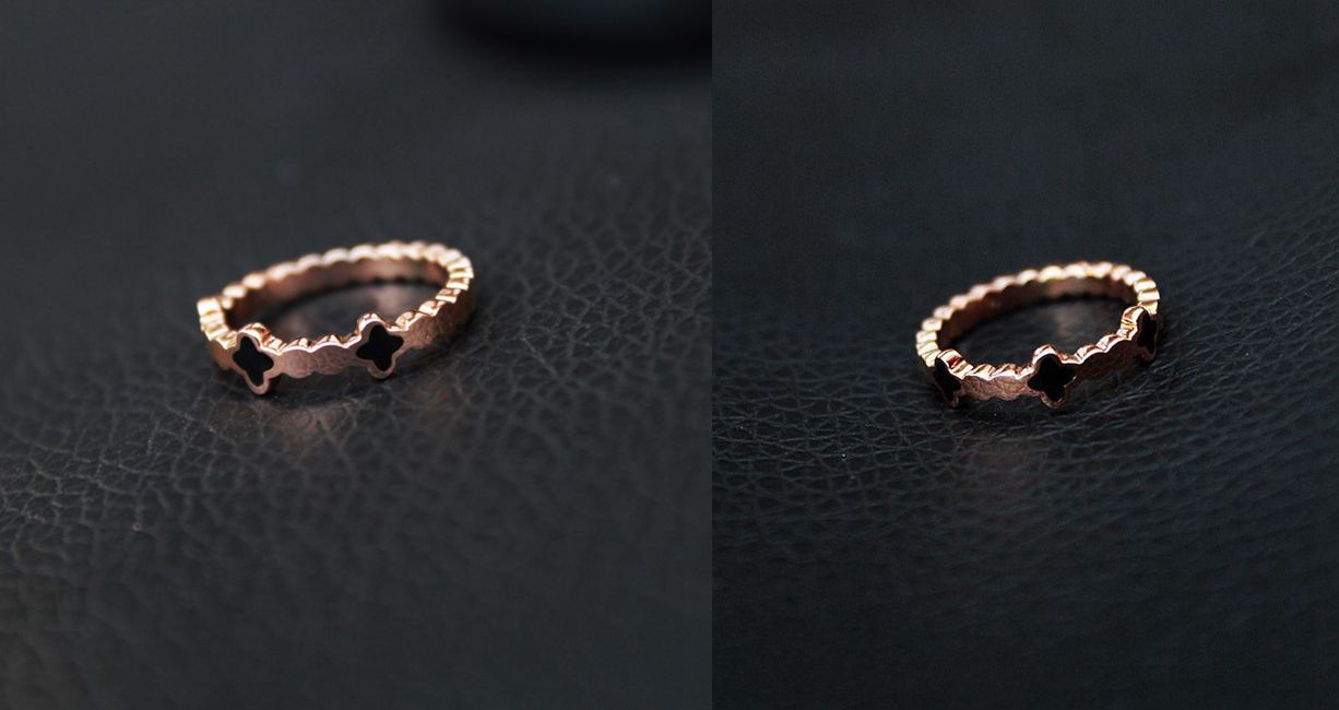 tg033 情人节送女友韩版时尚潮人戒指女 黑色滴油四叶草戒指尾戒