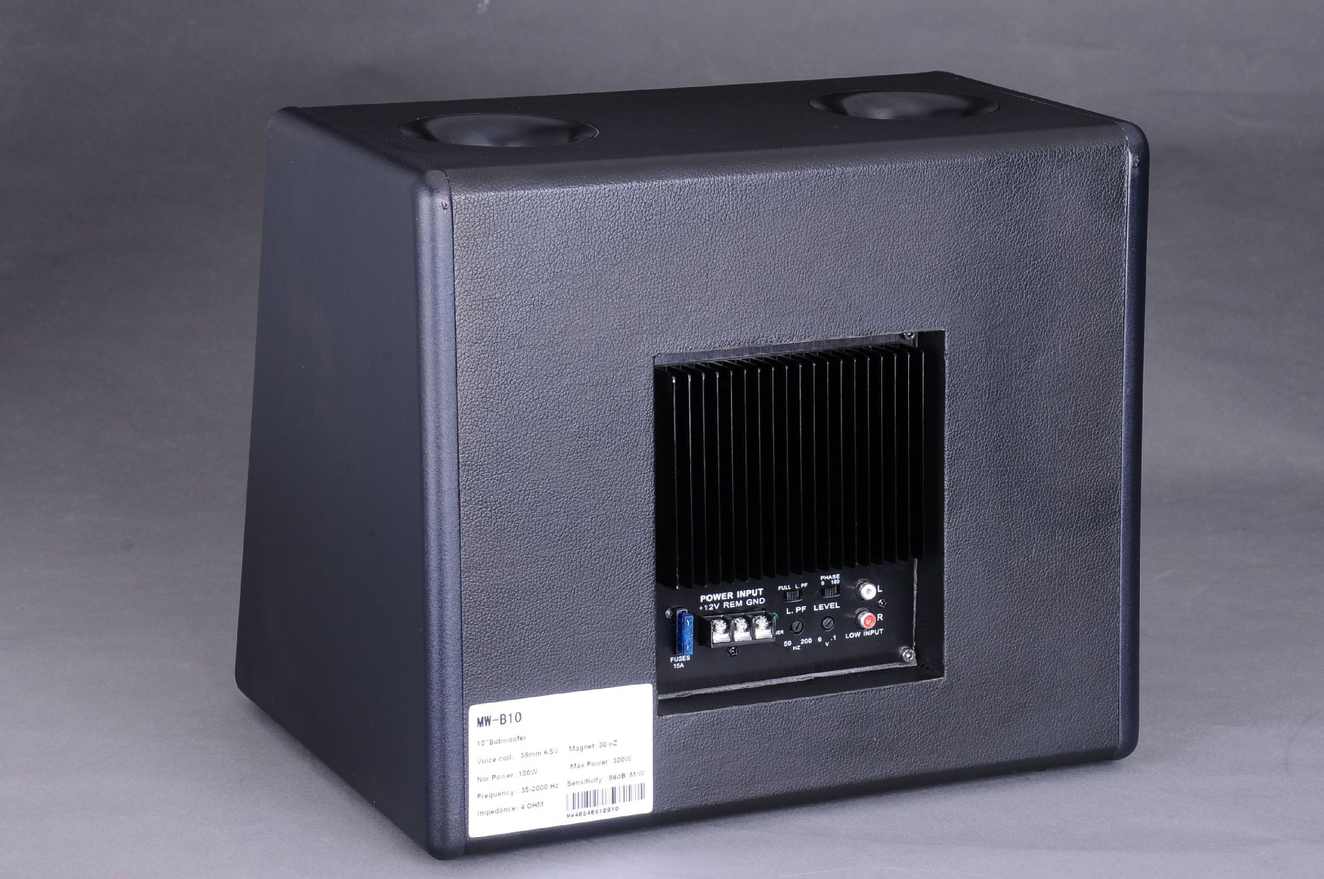 鸣威汽车音响mw-b10/汽车改装/10寸有源超重低音炮