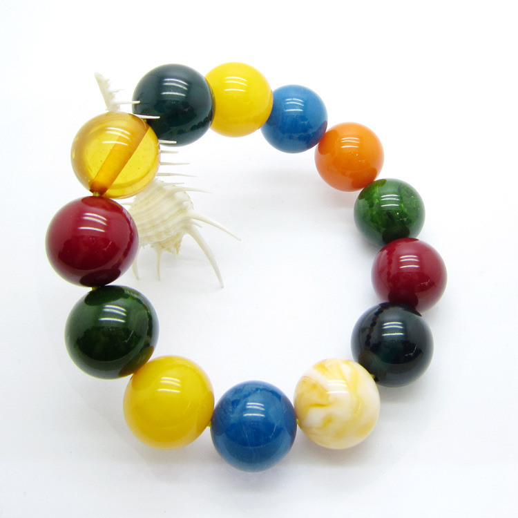 娅卡芙琥珀 个性时尚七彩琥珀手链 男女款精美琥珀手链