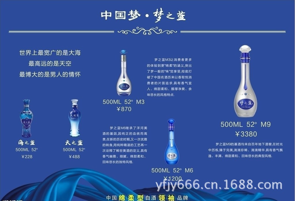 洋河蓝色经典 52度 洋河梦之蓝 5a