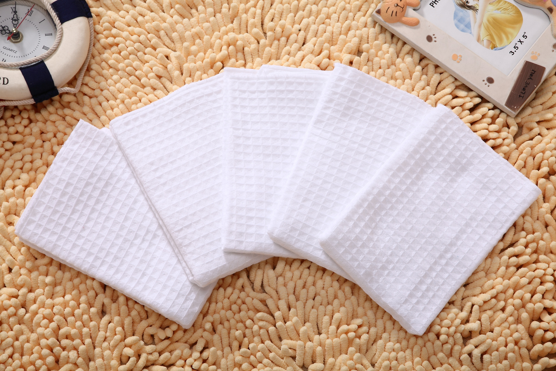 新生儿双层蜂巢纱布尿布 纯棉纱布 婴儿隔尿片 宝宝尿垫 45*35cm