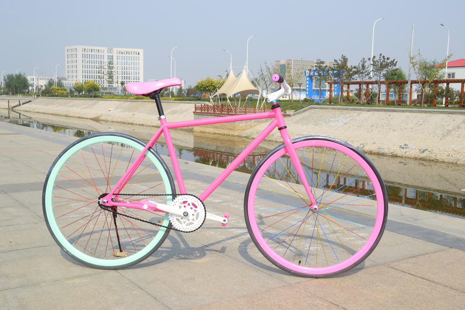 厂家直销死飞自行车倒骑倒刹男款学生彩色自行车一件代发26寸24寸