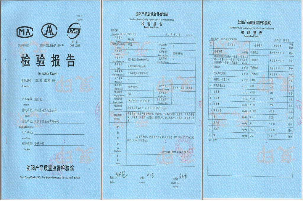 钢头鲑检验报告