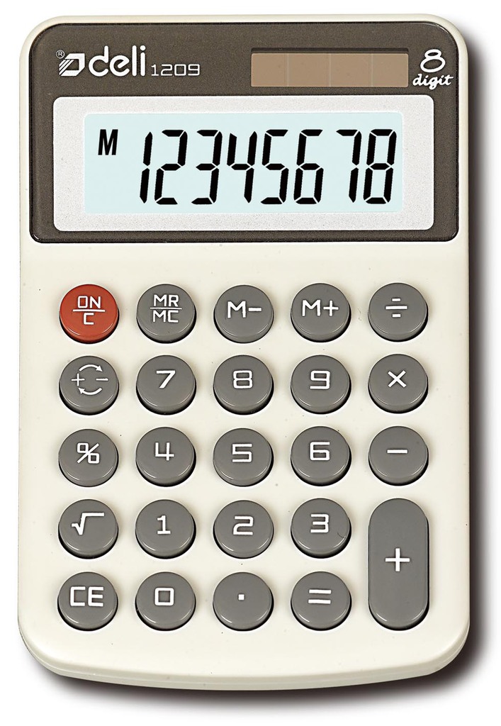 得力1209计算器 超大显示屏 8位数 通用掌上型
