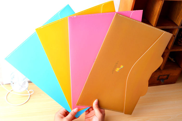 韩国创意文具批发可爱兔靓色纸质文件袋