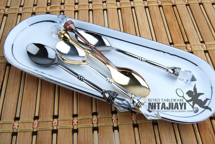 中东原单 复古钻石迷你小勺子 咖啡勺 搅拌勺 jy01