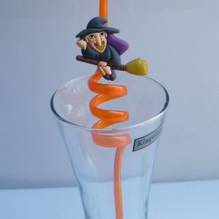 生产万圣节吸管 2d卡通吸管 环保可通过欧标检测