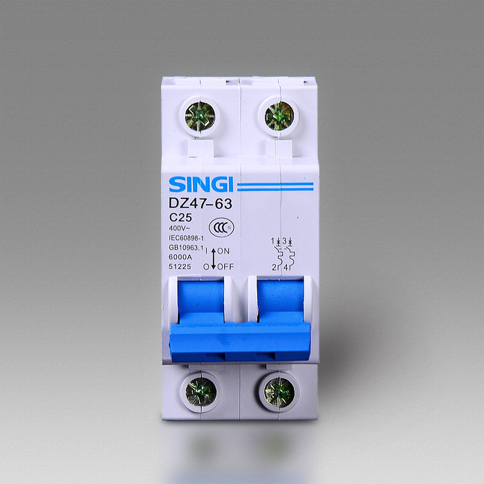 供應singi信基偉業小型斷路器(空開片)2p dz47-63 25a 斷路器