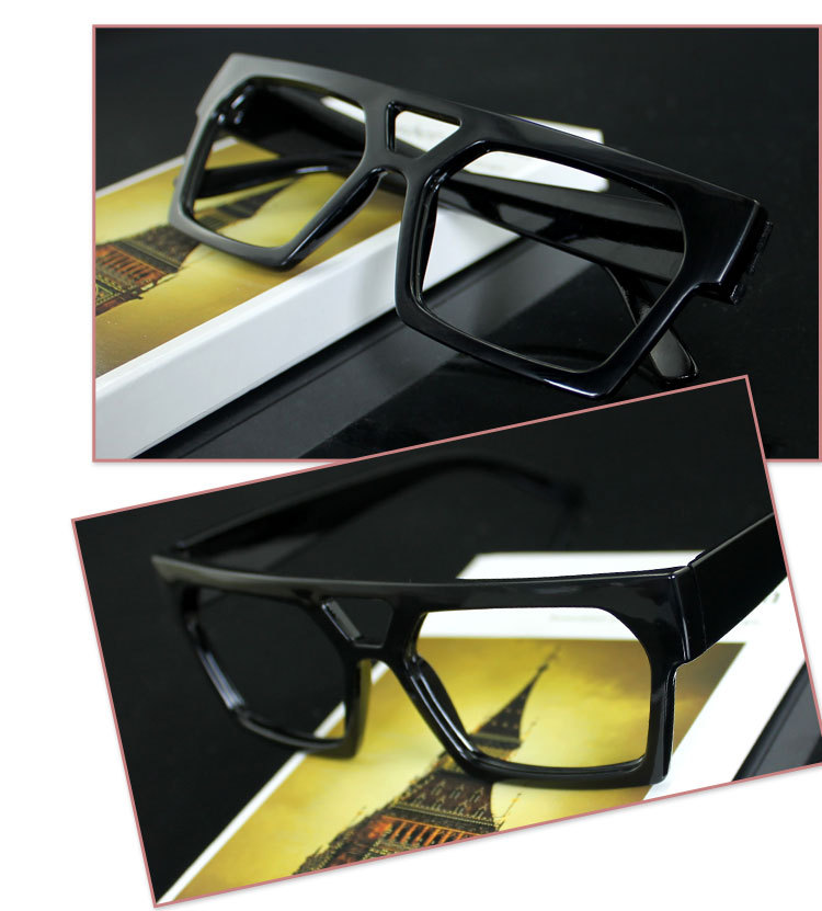 168-6 欧美街头气质双梁方框设计时尚男女眼镜框黑框眼镜架