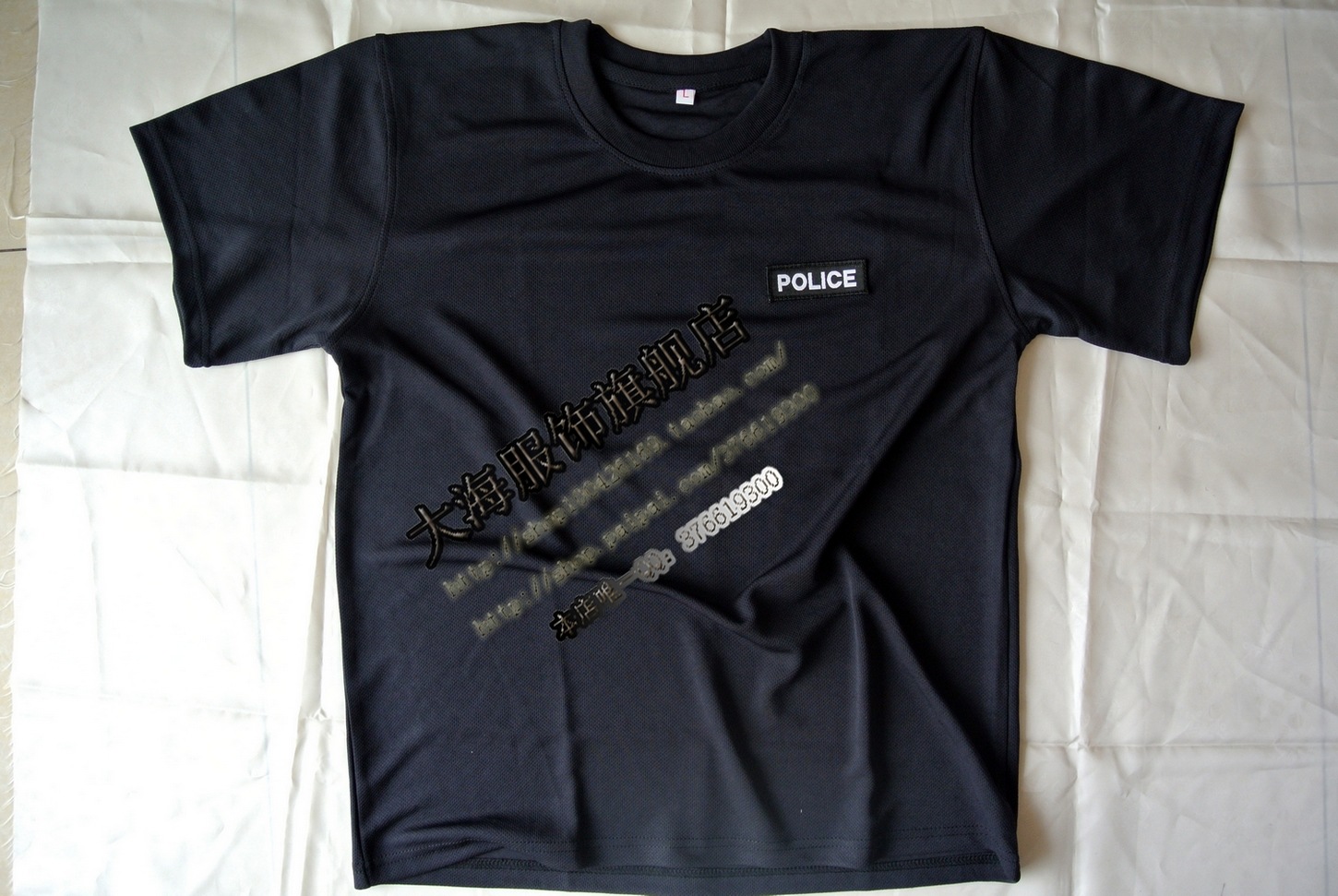 警察黑色短袖t恤图片