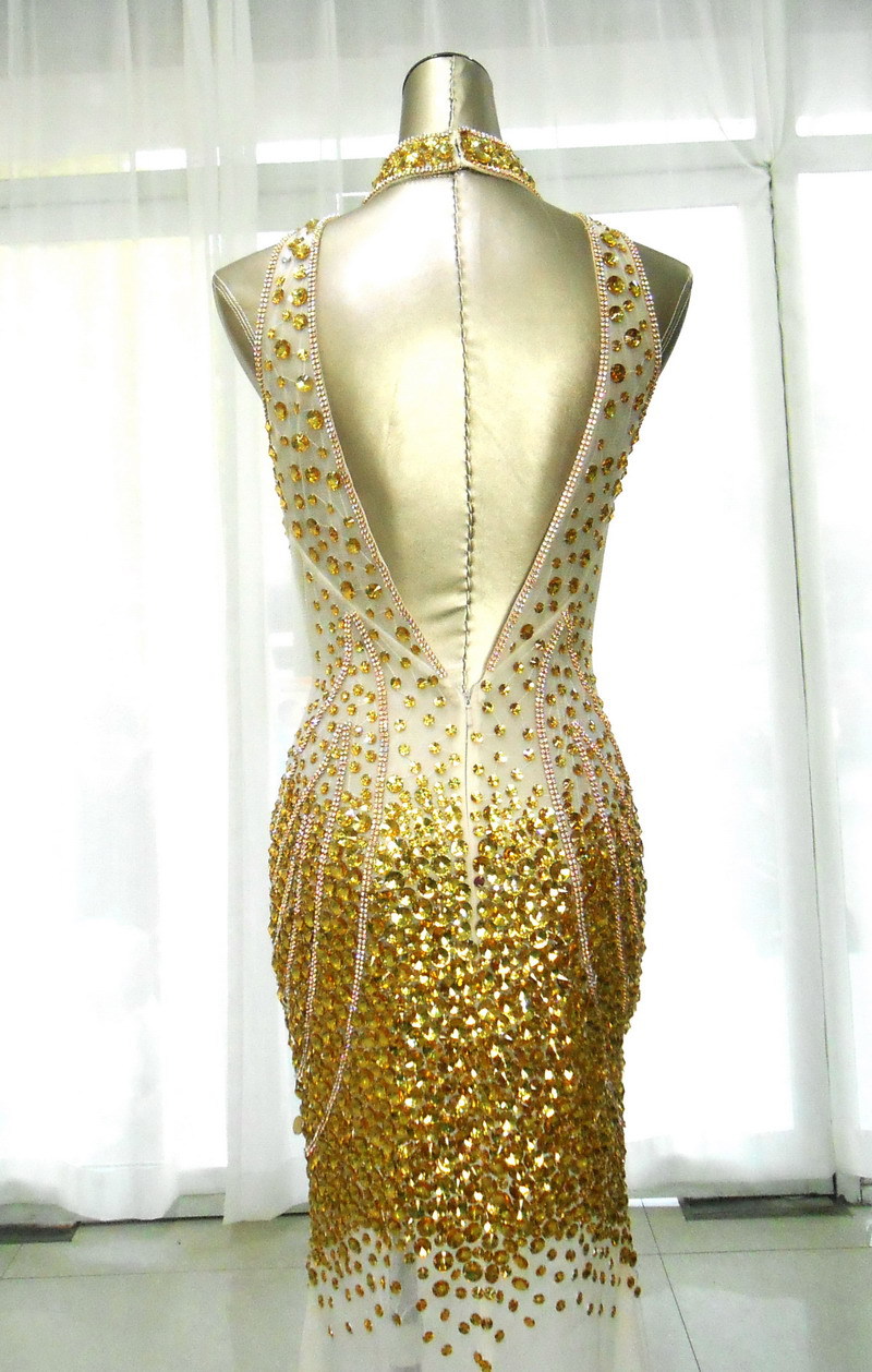 奢华水晶礼服韩版韩式新娘结婚敬酒服晚礼服演出服