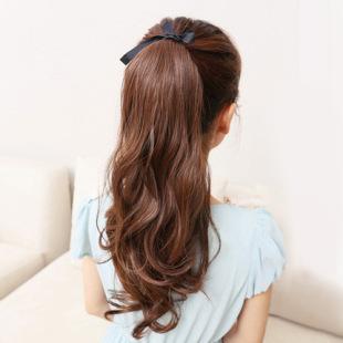 长卷发超自然 加大发量 绑式 卷马尾假发 假马尾女生假发 马尾辫