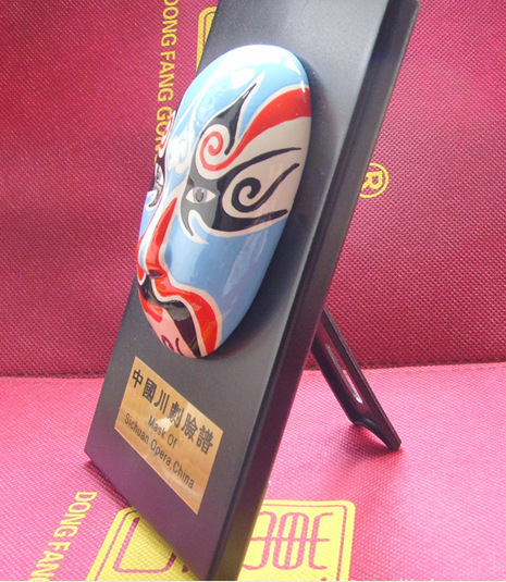 批发中国风招财开业外贸工艺礼品京剧中单脸谱典韦板式脸谱摆件