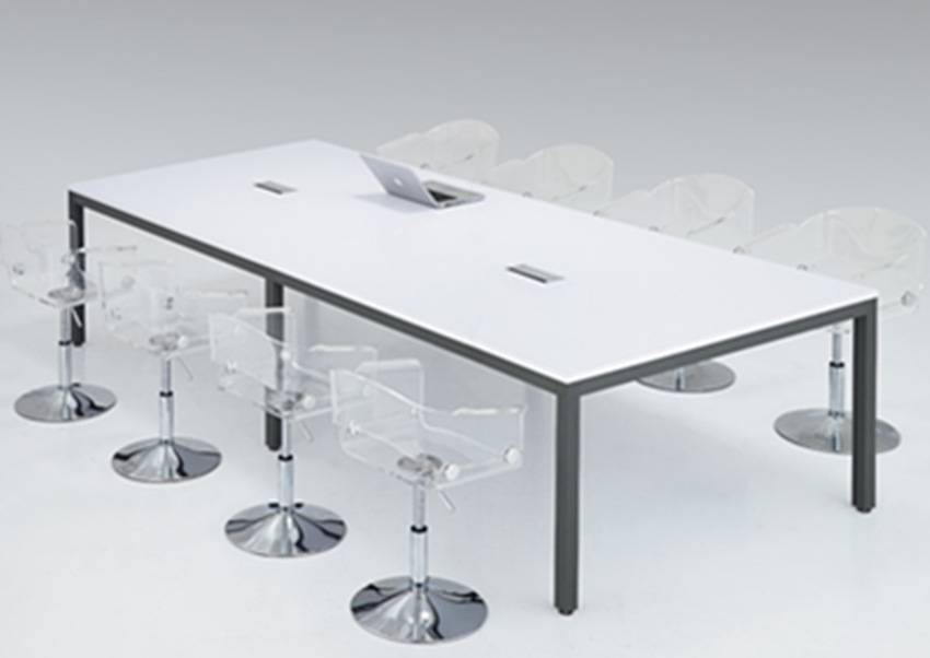 钢架会议会议开放式会议简略会议桌板式会议台深圳时尚特价白色