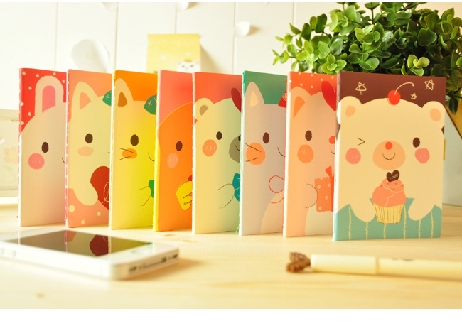 韩国软面抄可爱本子 记事本 a6萌萌动物车线本